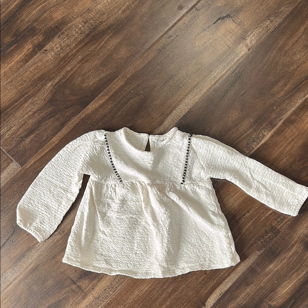 Zara toddler girls cream and black blouse (18-24 months)